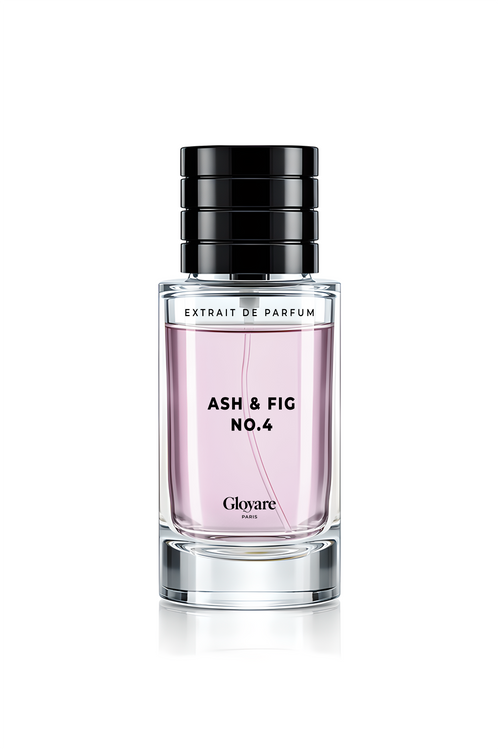 Flacon de l’extrait de parfum Ash & Fig No.4 par Gloyare, figue crémeuse et bois fumés
